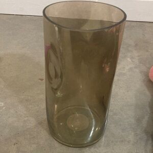 World market amber thumbprint 10 inch  Glass Vase